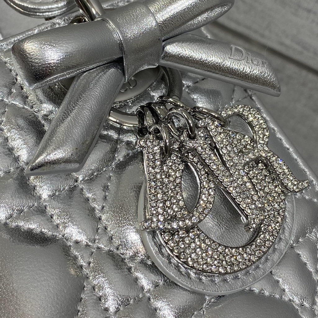 Dior Mini Lady Dior Bag — Silver-Tone - Image 8