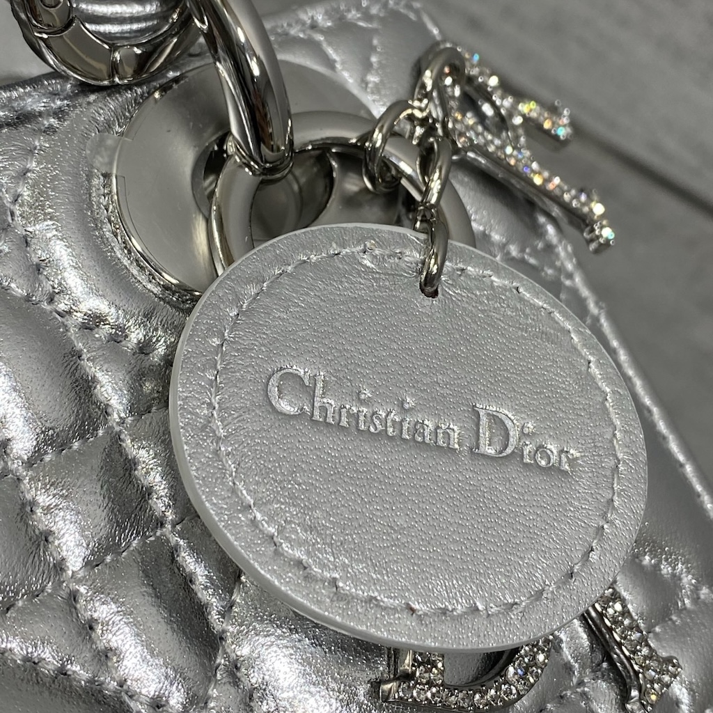 Dior Mini Lady Dior Bag — Silver-Tone - Image 6