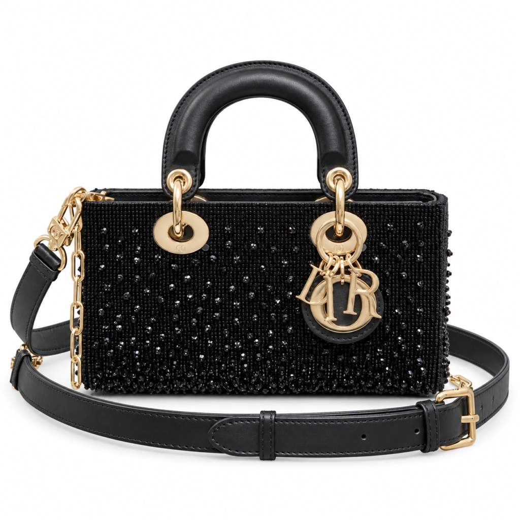 Dior Lady D-Joy black cannage lambskin with bead embroidery