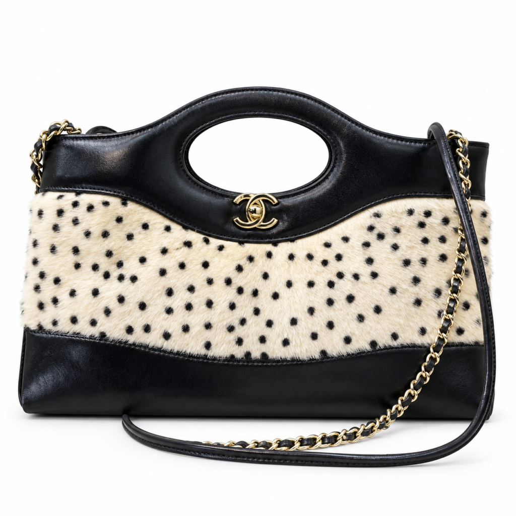 Chanel 31 Shopping Bag ivory and black with gold-tone chain