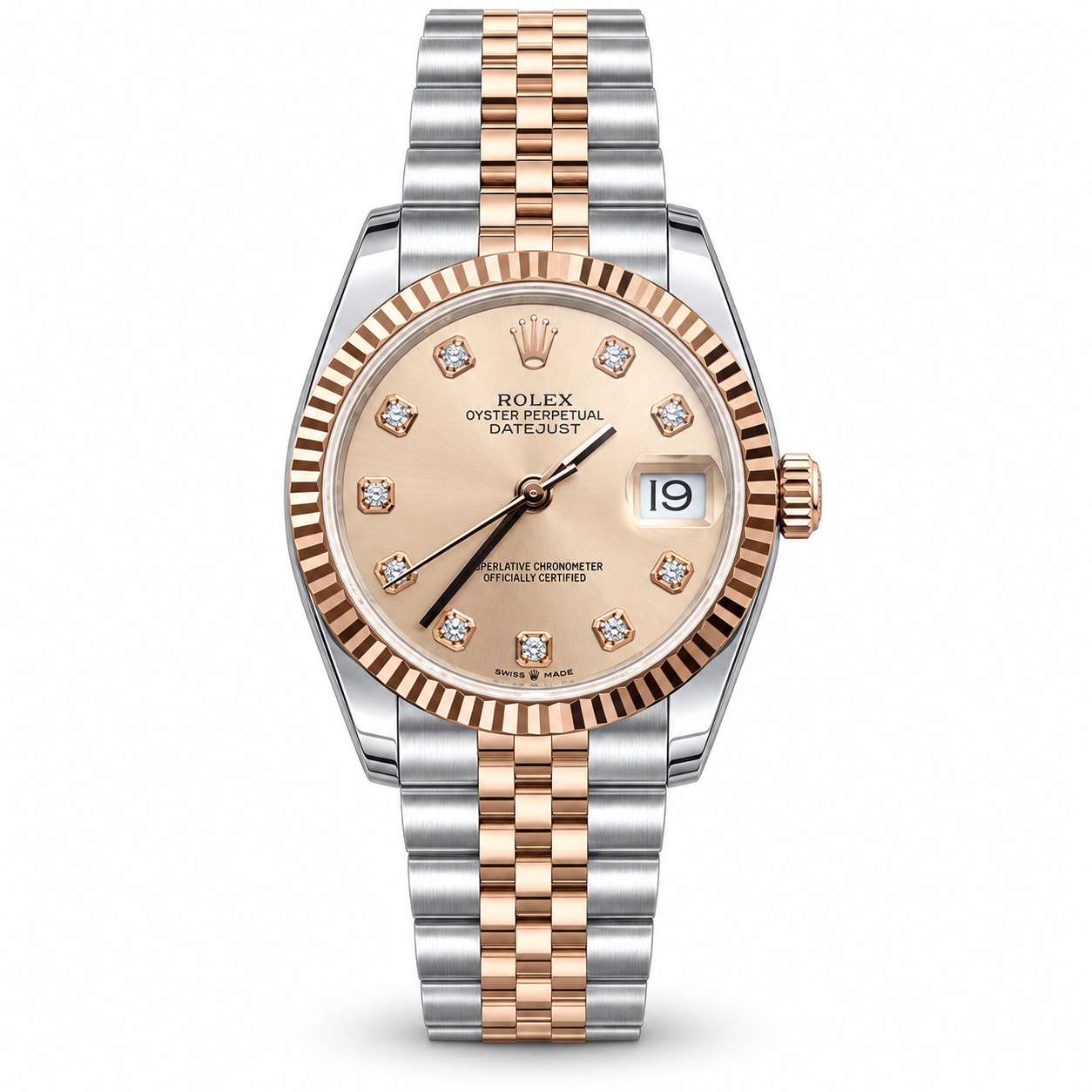Rolex Datejust 36 126231 Everose Rolesor rosé diamond dial watch