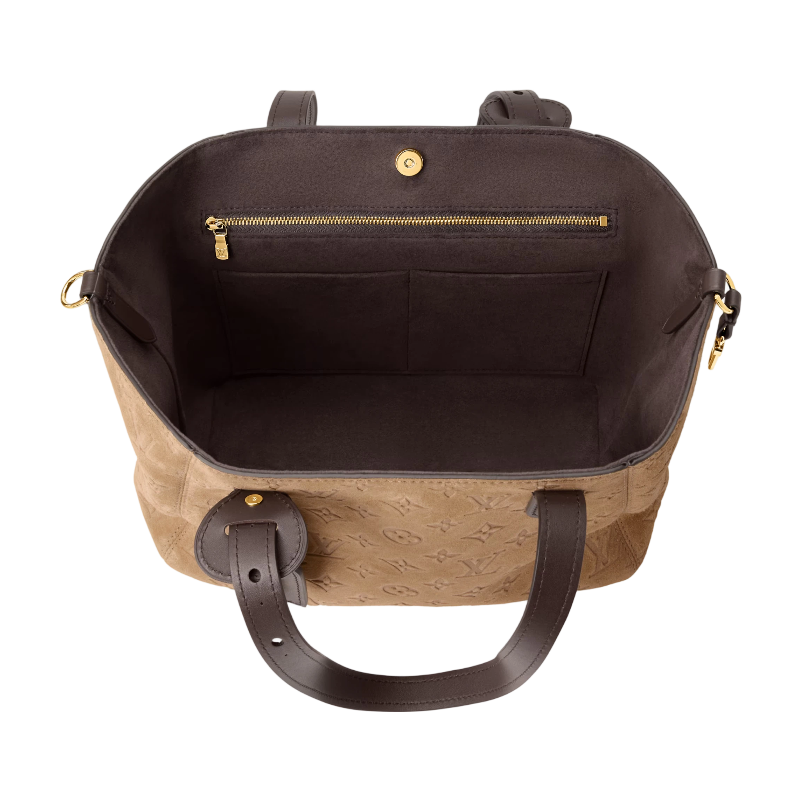 Louis Vuitton All In One PM Monogram Embossed Suede Tote Bag — Beige Trench - Image 3